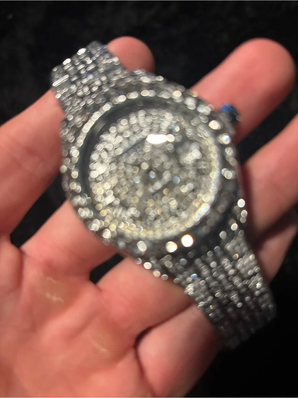 Silver and Black Roman Bussdown Watch